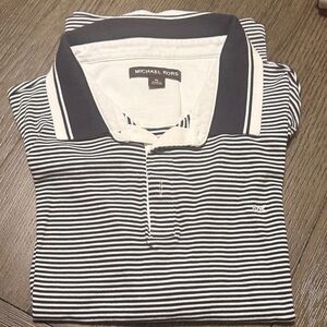 Michael Kors Men’s Black & White Striped Polo